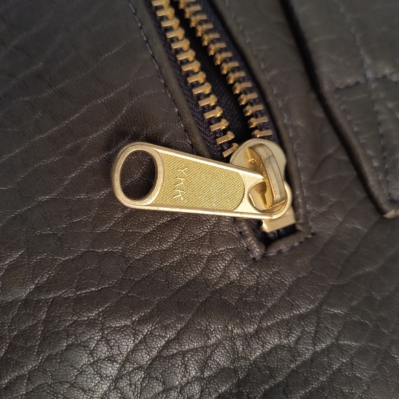 Dark green KIMDER leather purse with chain and leather strap - Picture 3 of 5